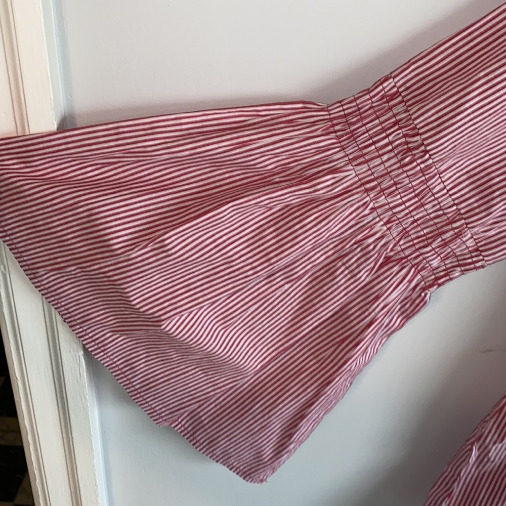 Solitaire Red and White Striped Bell Sleeve Top Size S - Picture 3 of 9